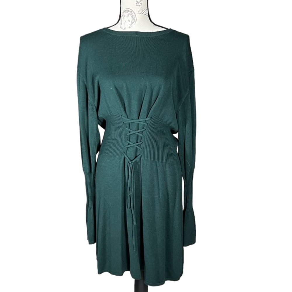 Hunter green knit corset dress size m